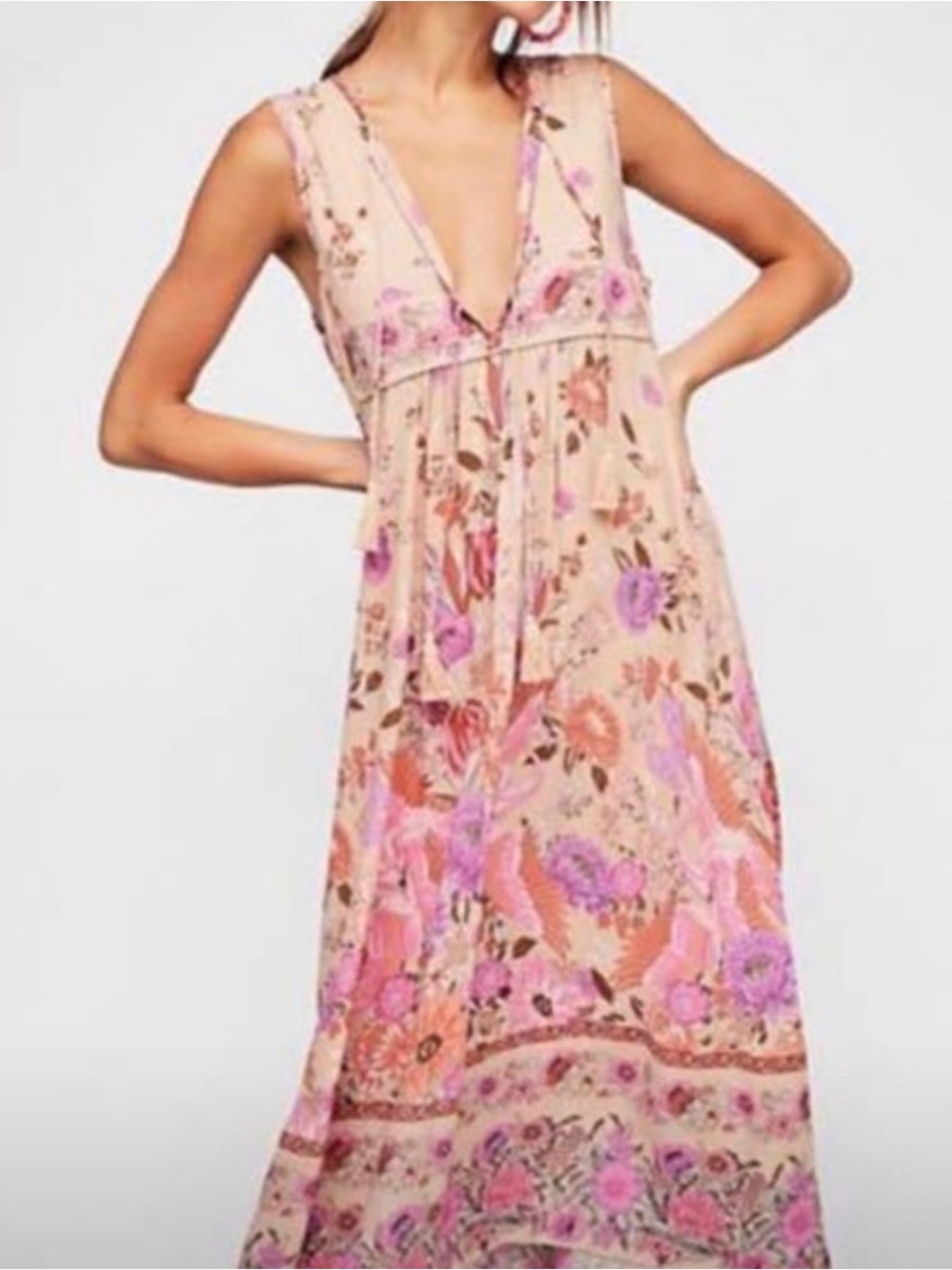 EUC Spell Siren Song Boho Dress - Flamingo